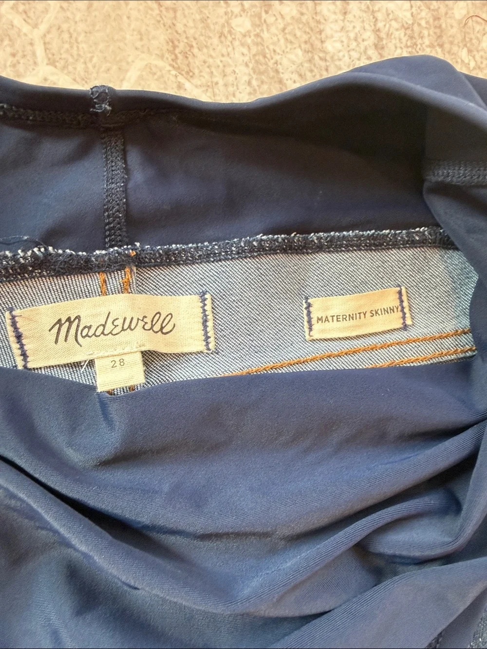 Madewell Dark Blue Maternity Jeans with Navy Panel